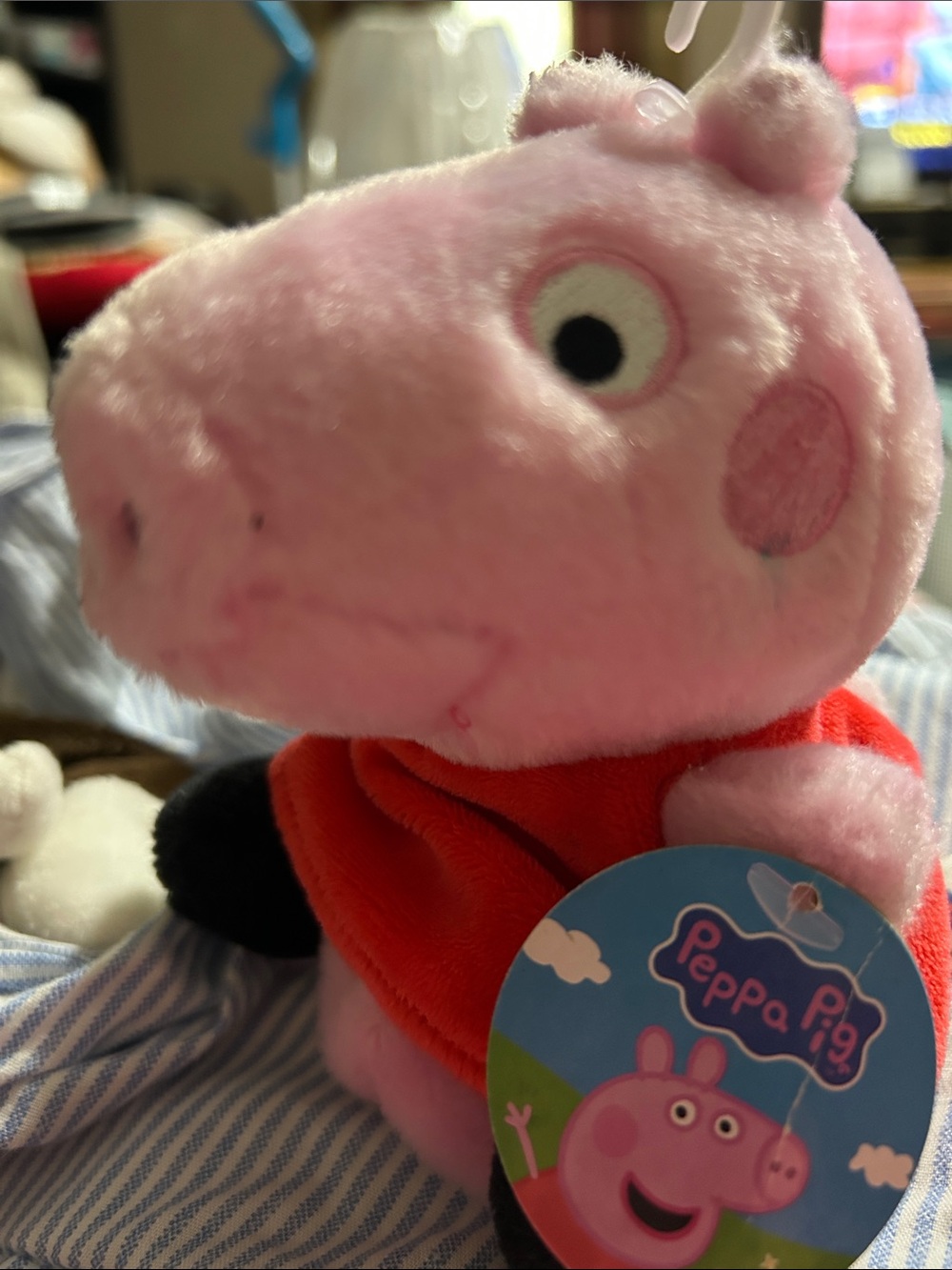 6” Peppa. pig Stuffed Animal with sewn eyes. . New with Tags